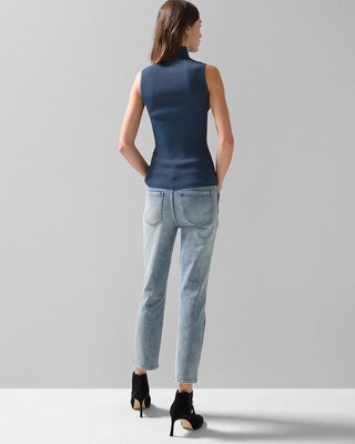 Sleeveless Cutout Mockneck