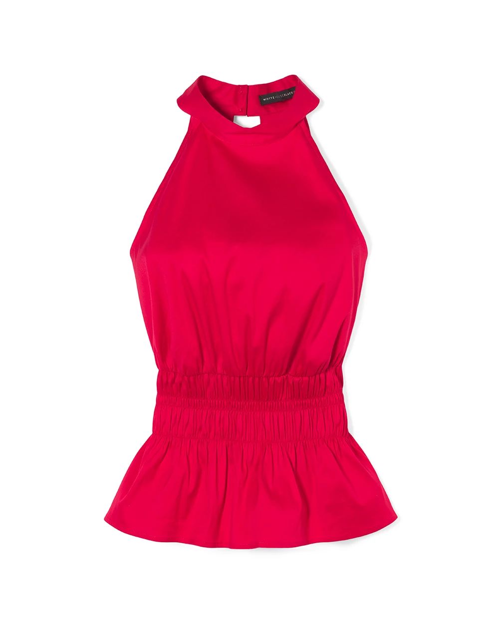Smocked Poplin Halter Top