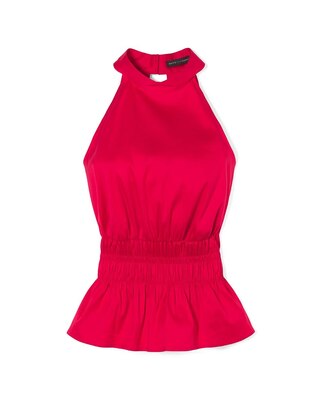 Smocked Poplin Halter Top