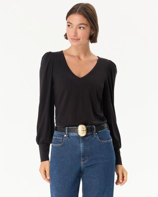 Blouson Sleeve V-neck Top