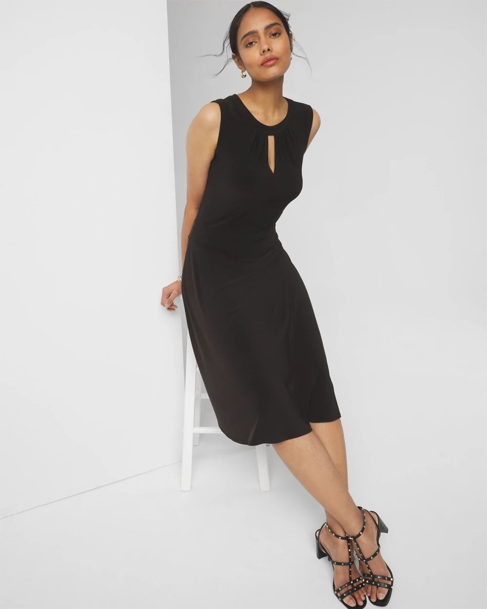 Matte Jersey Keyhole Dress click to view larger image.