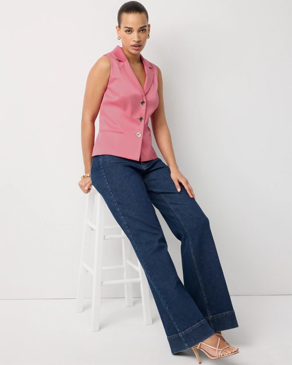 Petite Double-Breasted Vest