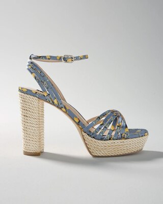 High-Heel Satin Espadrille