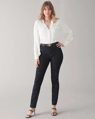 Curvy High-Rise Sculpt Floral Slim Jeans