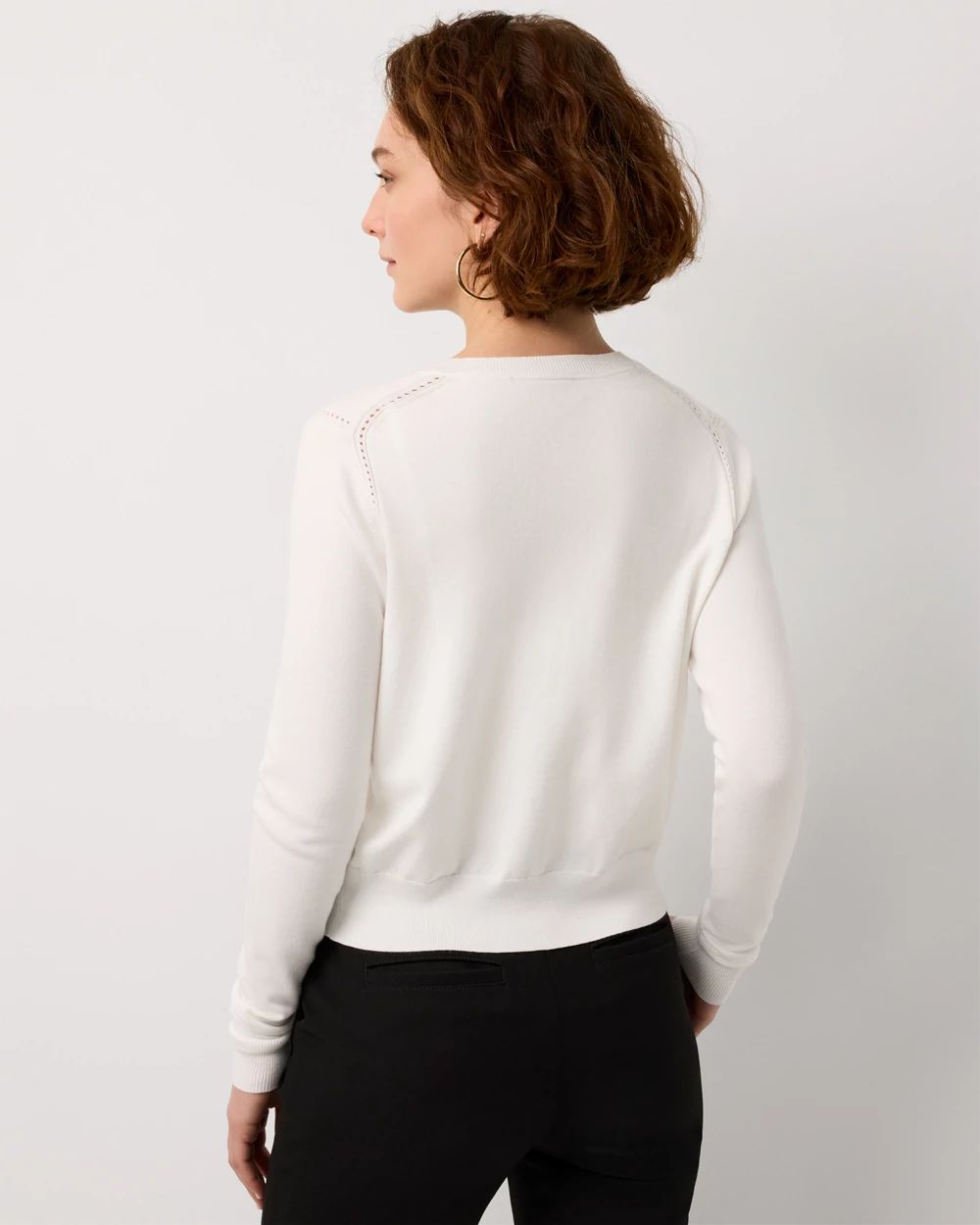 Crewneck Button-Front Cardigan