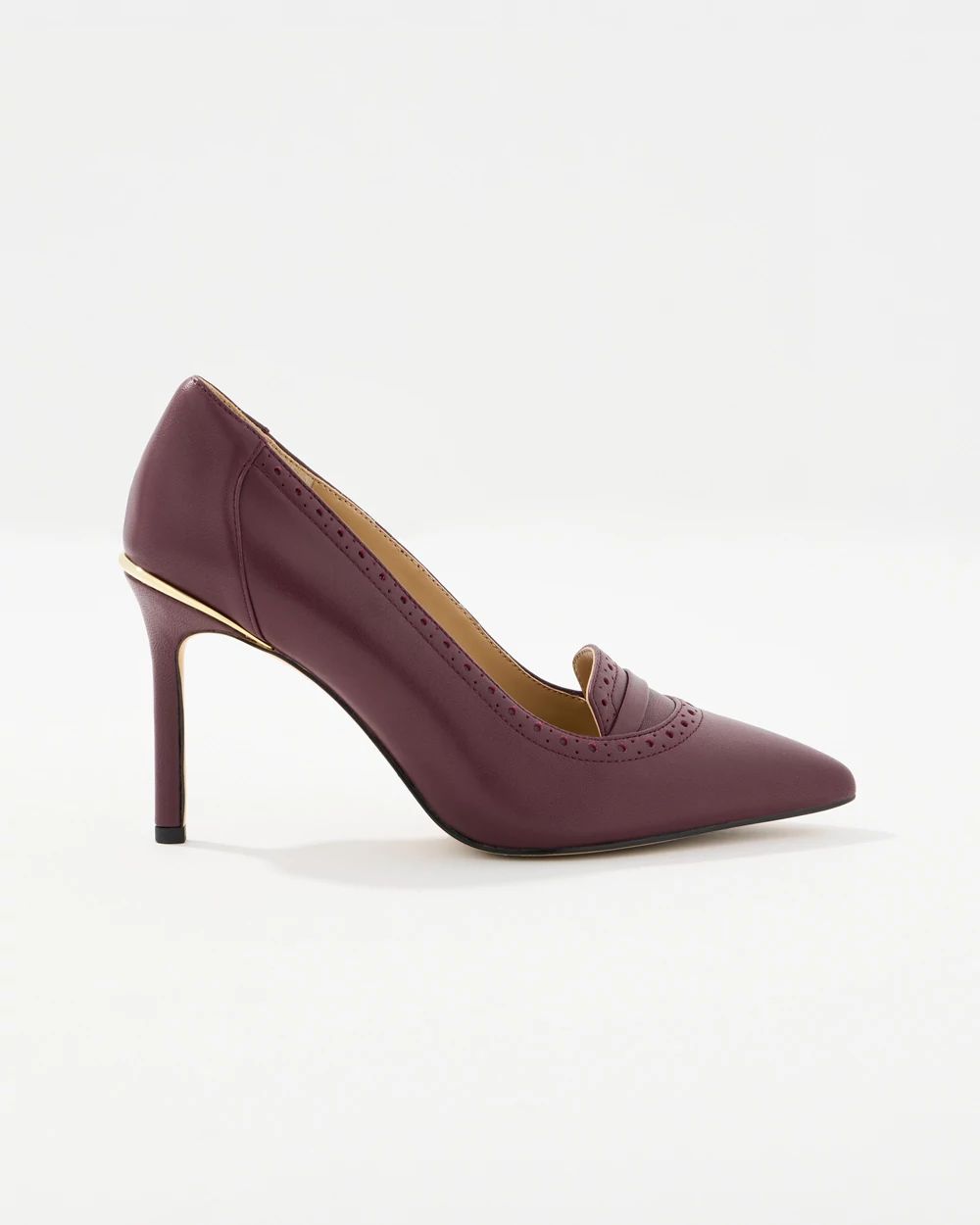 Brogue Detail Leather Pumps click to view larger image.