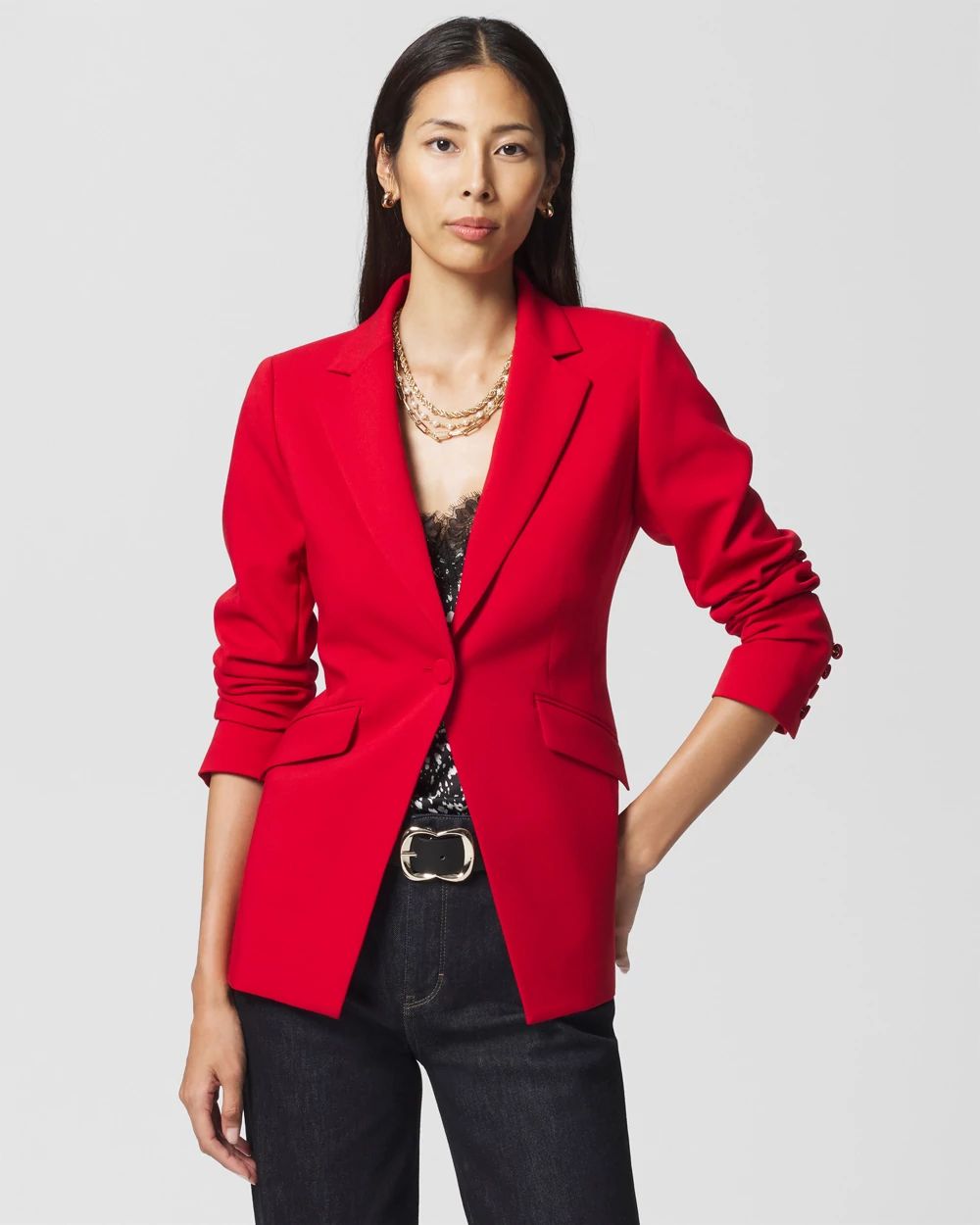 WHBM® Luxe Stretch One-Button Blazer