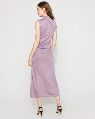 Petite Mock Neck Ribbed Maxi Dress click to view larger image.
