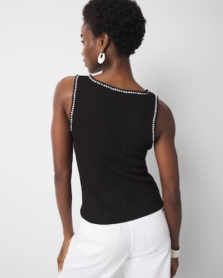 Braided Trim Sweater Tank click to view larger image.