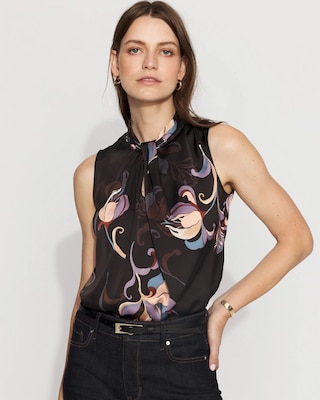 Satin Twist Neck Shell