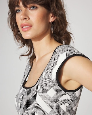 Petite WHBM FORME™ Sculpt Stretch Geometric Jacquard Sweater Tank click to view larger image.