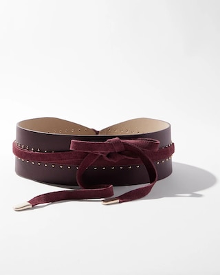 Studded Leather Obi Belt