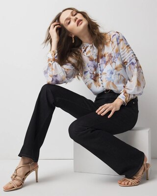 Tie Neck Chiffon Blouse click to view larger image.