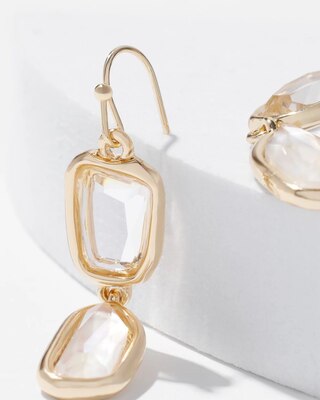 Gold Multi-Stone Linear Earrings