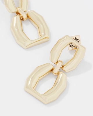 Gold Double Links Drop Earrings click to view larger image.