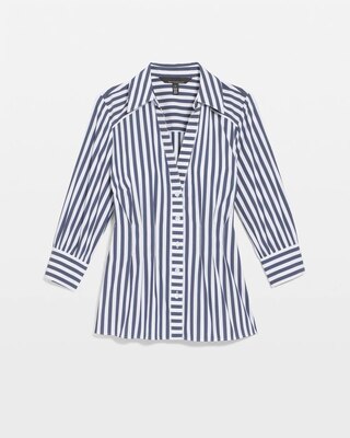 Elbow-Sleeve Poplin Shirt click to view larger image.