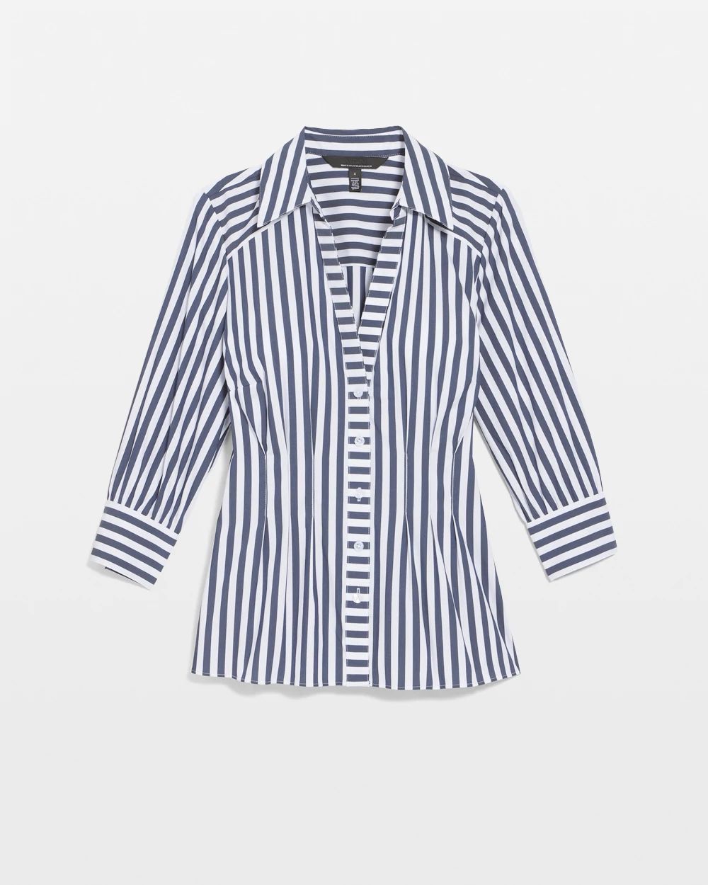 Elbow-Sleeve Poplin Shirt click to view larger image.