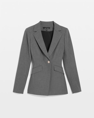 WHBM® One-Button Blazer in Pinstripe click to view larger image.