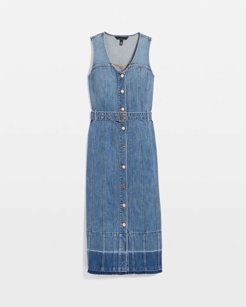 Belted Denim Midi Dress - image 5