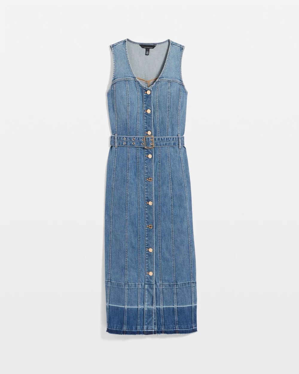 Belted Denim Midi Dress