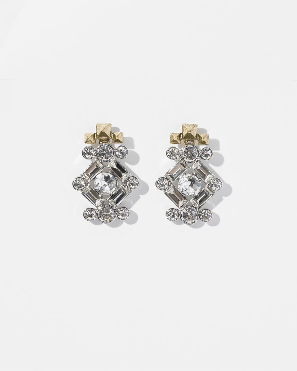 Brass Crystal Statement Earrings click to view larger image.