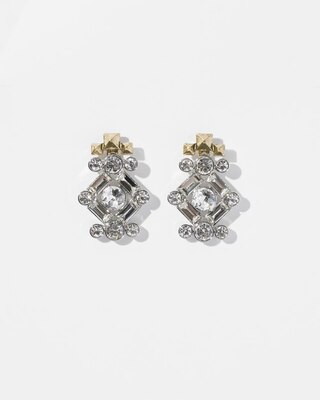 Brass Crystal Statement Earrings click to view larger image.