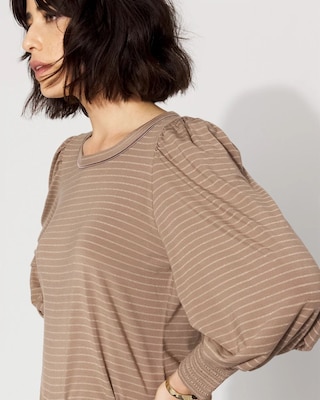 Long Sleeve Tee with Smocked Cuffs click to view larger image.