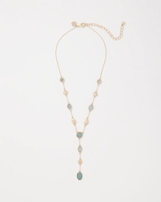 Blue Stone Y Necklace click to view larger image.