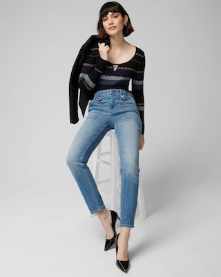 High-Rise Every Day Soft Turnlock Pocket Slim Jeans click to view larger image.