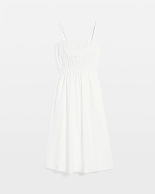 Poplin Tie Back Midi Dress click to view larger image.