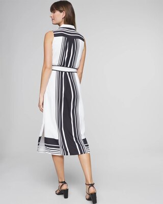 Belted Sleeveless Shirt Dress
