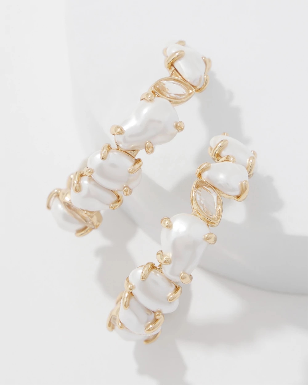 Glass Pearl Hoop Earrings