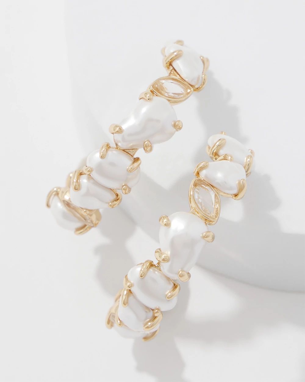 Glass Pearl Hoop Earrings