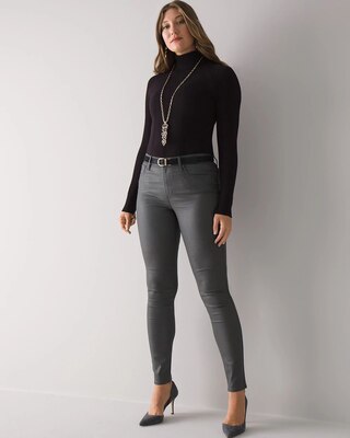 Curvy-Fit High Rise Coated Skinny Jeans