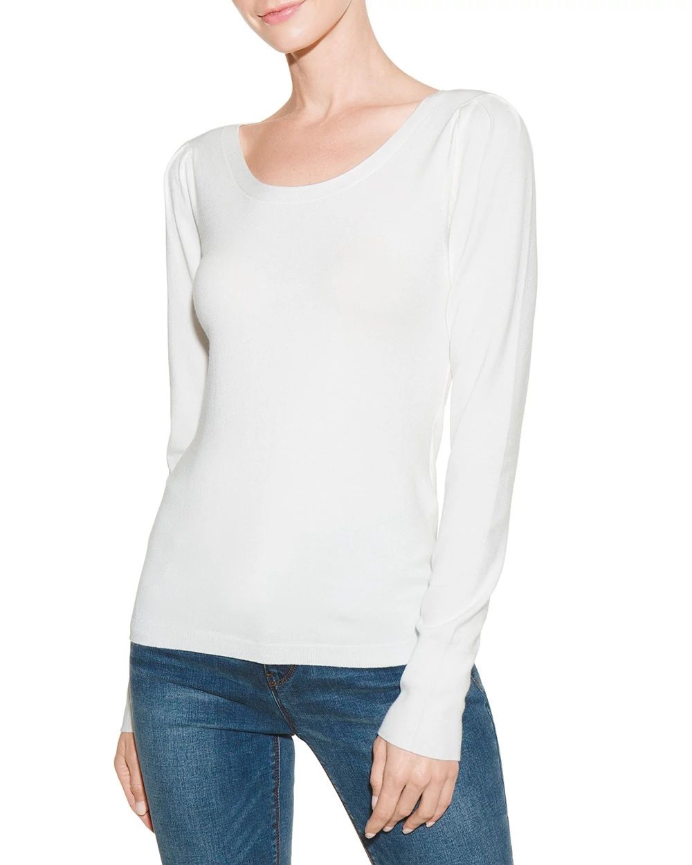 Outlet WHBM Pleat-Sleeve Pullover Sweater