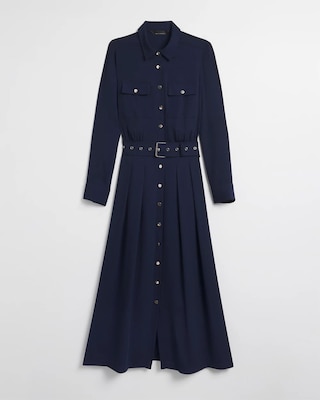 Long Sleeve Utility Shirt Dress click to view larger image.