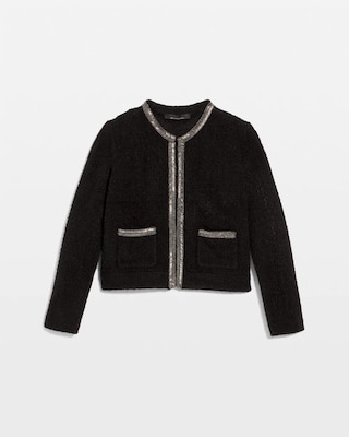 Embellished Tweed Sweater Jacket click to view larger image.