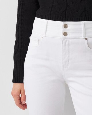 Extra High-Rise Double Waistband Straight Ankle Jeans click to view larger image.