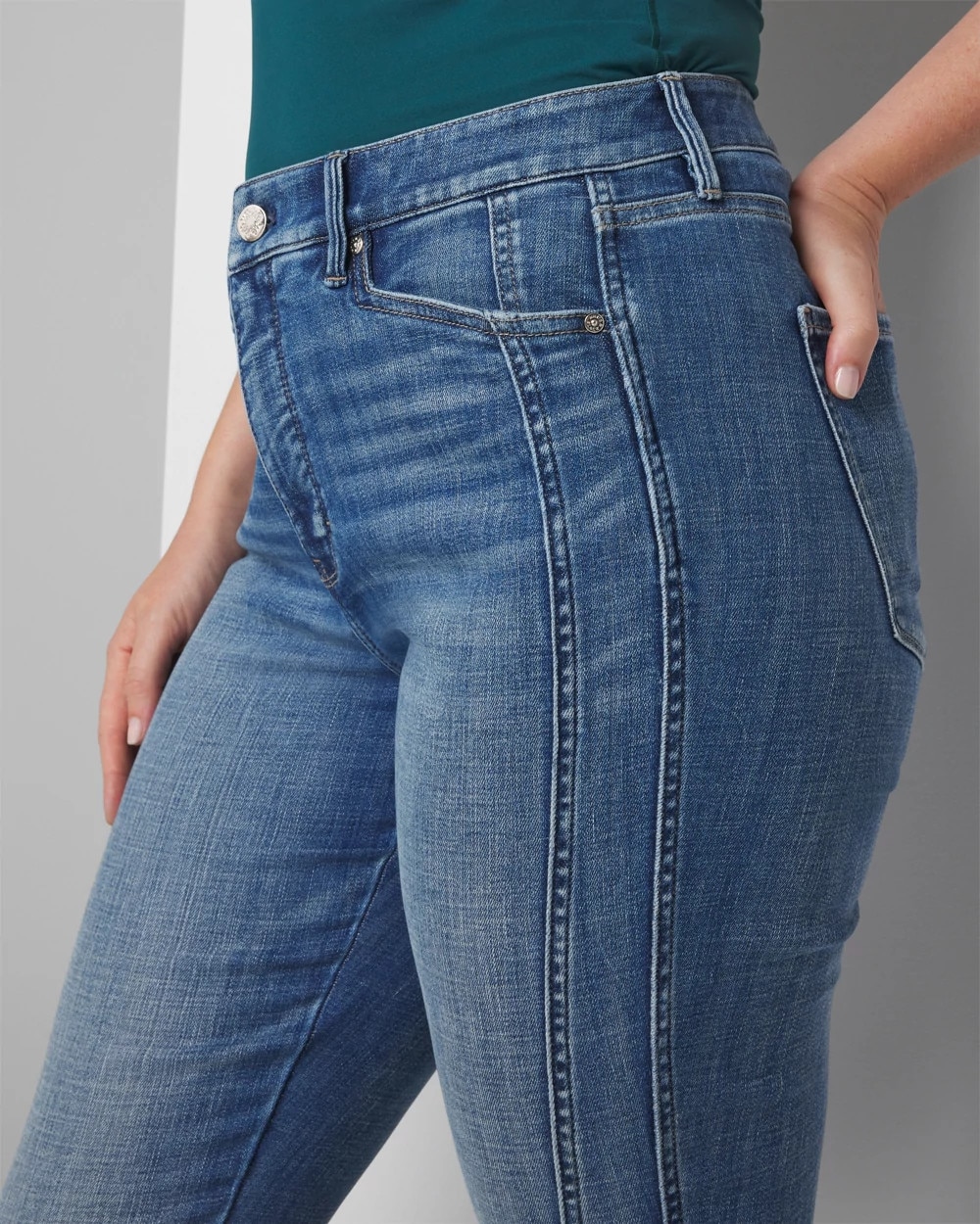 High-Rise Novelty Pocket Flare Jeans