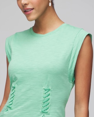 Lace-Up Peplum Tee