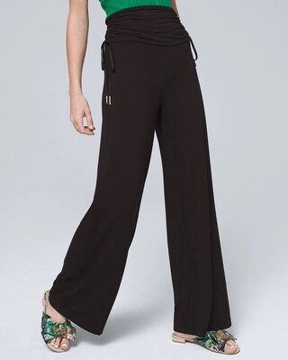 Petite Fold-Over Wide Leg Pants