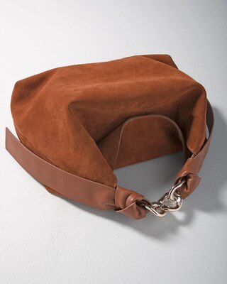 Suede Slouch Chain Bag