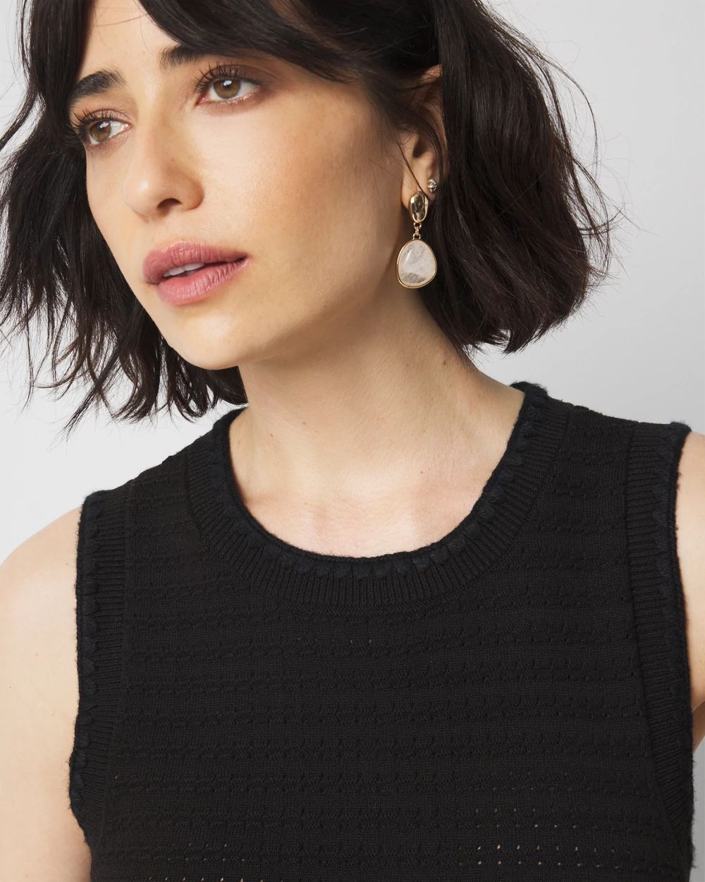 Petite Contrast Trim Sweater Dress