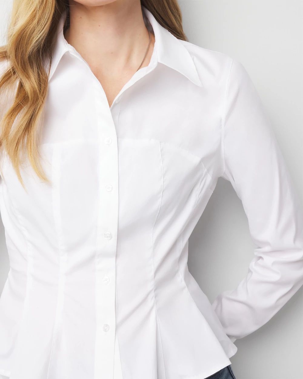Petite Seamed Poplin Shirt