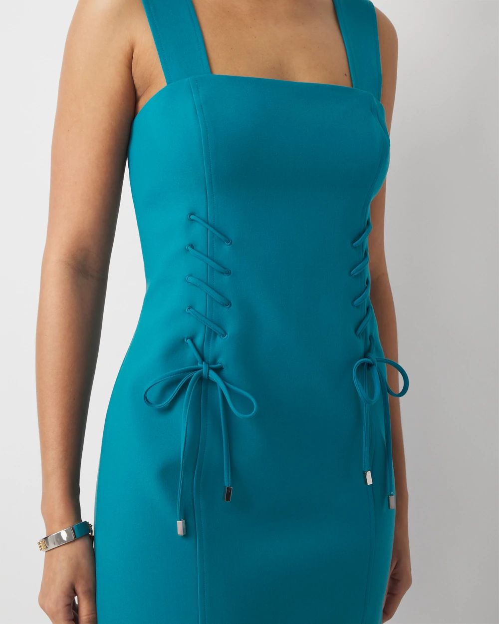 Petite Square Neck Sleeveless Dress