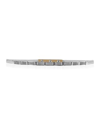 Silver Mesh Skinny Stretch Belt