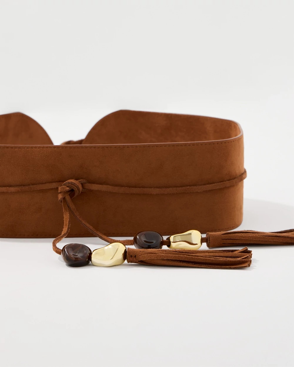 Faux Suede Tassel Obi Waist Belt