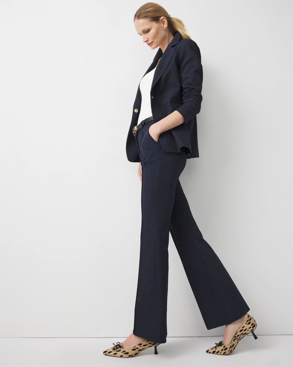 High Rise Denim-Look Piper Flare click to view larger image.