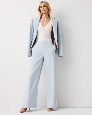 Crosshatch Flat-Front Wide Leg Pant