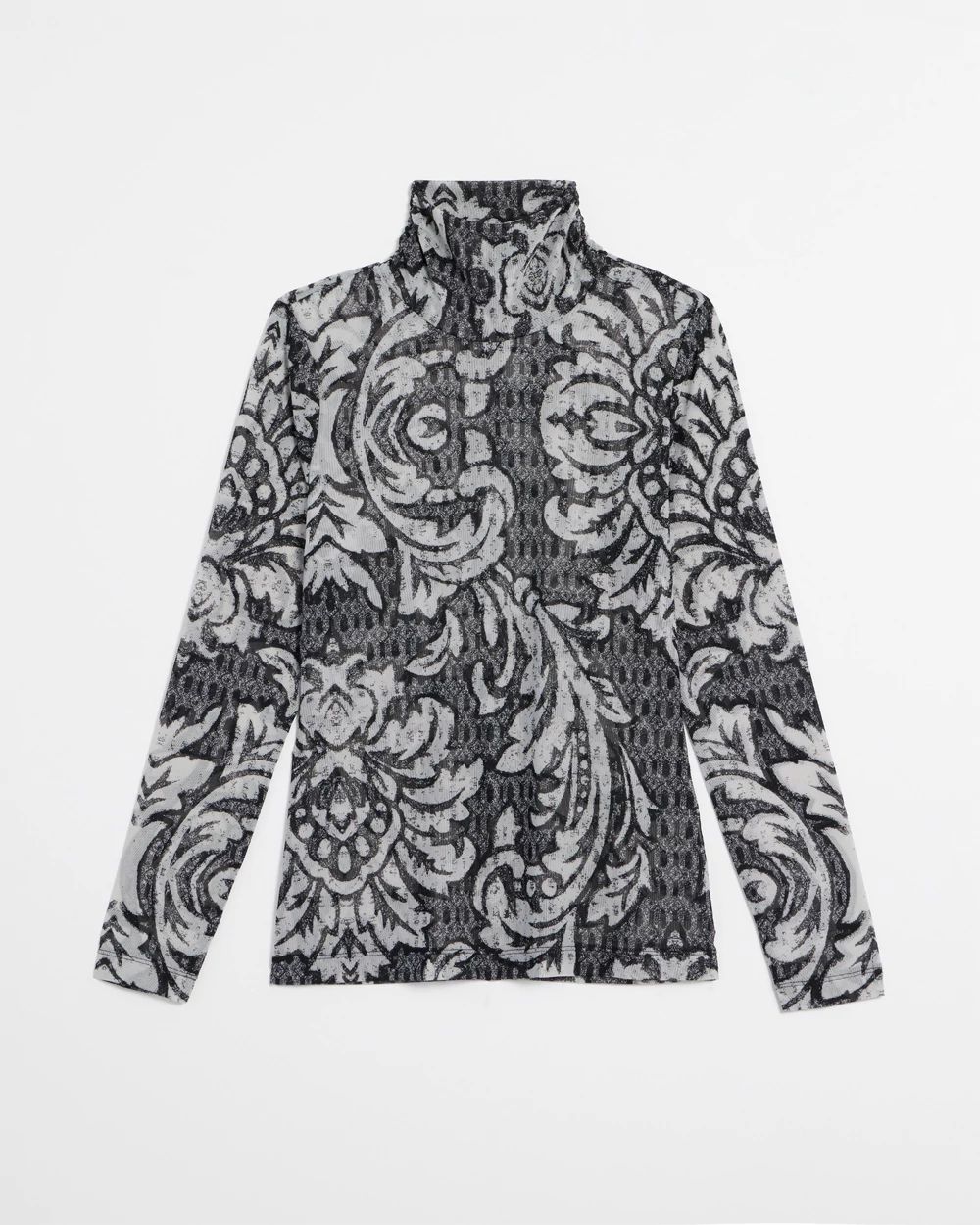Long Sleeve Mesh Turtleneck